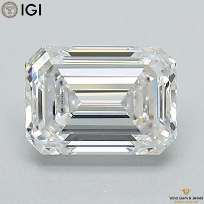 VS1 Clarity E Color 1.00 CT Emerald Cut CVD Lab Grown Diamond with IGI Certified - Image 1 of 4