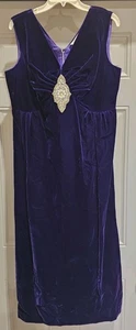 Purple Velvet Formal Sleeveless Dress 1975 Union Made No Label - Picture 1 of 9