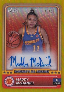 2024 Maddy McDaniel Topps cromo dorado refractor automático 49/50 Gamecocks #57 - Imagen 1 de 2