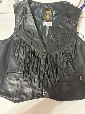 Chaleco de cuero con flecos de Gypsy Spirit talla 18 (niños o niñas grandes) Foto 1 de 3