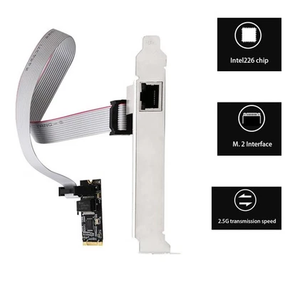 Fast Ethernet RJ-45 LAN Adapter 2.5G M. 2 gigabit network card Splitter Adapter - Image 1 of 4