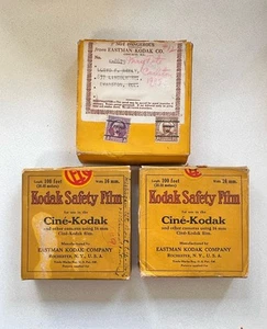 Vintage 1930s Movie Film Reel Lot - Cine Kodak Safety Film W/ Original Boxes - Picture 1 of 23