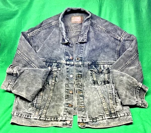 Chaqueta de Camioneros Levi’s Denim 577 Negra De Colección Años 80 Para Hombre XL Desteñida Desgastada - Imagen 1 de 24