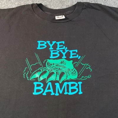 Camisa De Colección Godzilla Meets Bambi XL Negra 1995 EE. UU. Rock & Roll No Es Bonita Foto 1 de 4