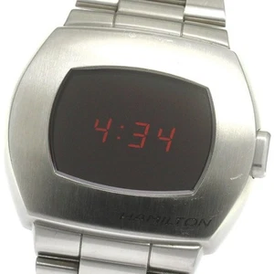 Hamilton PSR Pulsar Quartz Men’s Watch SS Black Dial 40mm with Warranty - Picture 1 of 7