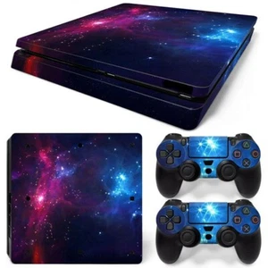 For PS4 Slim Console Skin & 2 Controllers Deep Space Nebula Vinyl Decal - Picture 1 of 2