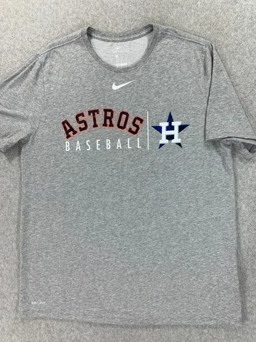 Houston Astros Nike Athletic Fit Short Sleeve Baseball Tee Shirt (Men's XL) Gray Cover
