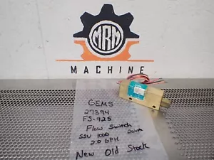 GEMS 27394 FS-925 Flow Switch SSU 1000 2.0 GPH New Old Stock See All Pictures - Picture 1 of 10