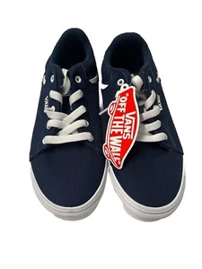 NEU Vans Seldan marineblau Canvas Jugend Schuhe Größe 1 elegant blau weiß - Bild 1 von 10
