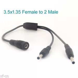 100pcs 1FT DC Power Splitter Cable DC 3.5x1.35mm Female to 2x Male Cord Cable - Picture 1 of 6