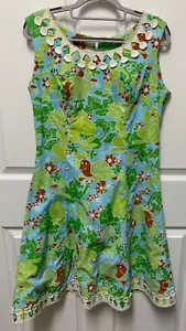 Vestido de Colección Años 60 Cambios Internationale Shift Talla 12 Verde Tortuga y la Liebre EC - Imagen 1 de 11