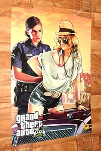 Grand Theft Auto V 5 Rare Game Store Promo Poster PS3 Xbox 360 84x59,5cm. - Picture 1 of 6
