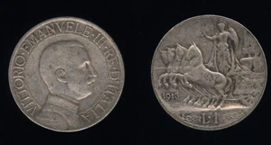 1 LIRA AURIGA KÖNIGREICH Silber 1913 #23 - Bild 1 von 1