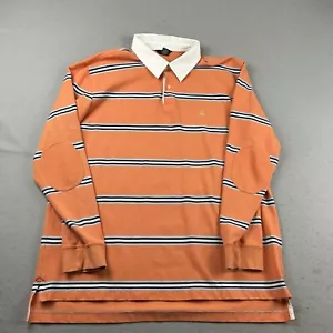 Brooks Brothers 346 Shirt Mens XL Orange Striped Long Sleeves Polo - Picture 1 of 11
