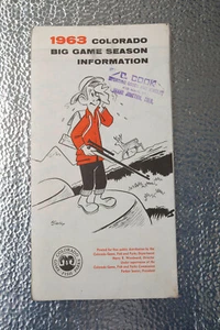 1963 Big Game Season Colorado Brochure Ephemera (P5L)Game Fish Parks Maps - Picture 1 of 11