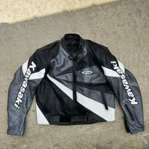 Kawasaki Ninja Racing Motorbike Leather Jacket Kawasaki Motorcycle Biker Jacket - Picture 1 of 3