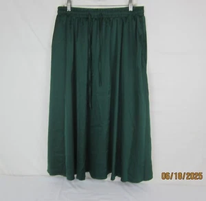 Abaadlw Damen Maxirock A-Linie grün Satin XL - Bild 1 von 13