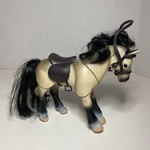 Kid Kore Horse 2000 Gray Tan Black Mane with Saddle and Bridle VINTAGE Toy - Picture 1 of 8