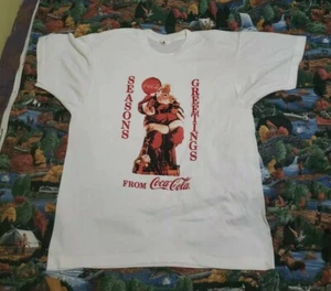 Camiseta De Colección Años 80 Coca Cola Santa Claus Temporadas Saludos Navidad L Coca-Cola EE. UU. - Imagen 1 de 7