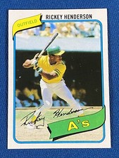 1980 Topps Rickey Henderson Rookie Baseball Card #482 NM Oakland A's