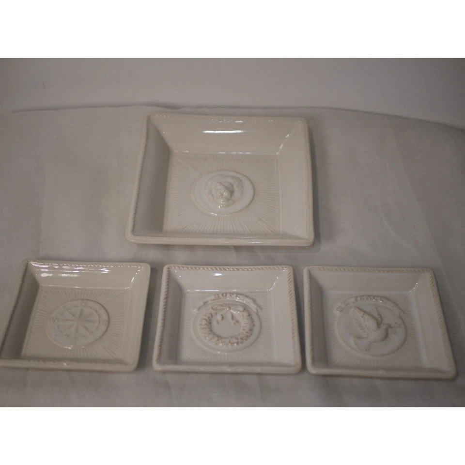 Juego de 4 platos de colección de gres Juliska citas inspiradoras Foto 1 de 4