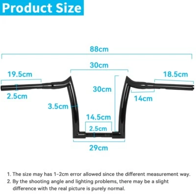 12'' Rise Rise Ape Hangers Handlebar For Yamaha Road Star XV1700 Foto 1 de 4