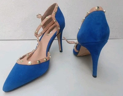 Halogen Studded Blue Suede High Heels Size 9 M                              /548 - Image 1 of 4