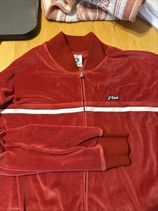 Giacca vintage G-Unit velluto rosso uomo taglia 3XL zip riscaldamento pista ricamata - Foto 1 di 10