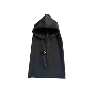 Pullover Fleece Hat Gaiter Neck Warmer Adjustable String Black Unisex One Size - Picture 1 of 3