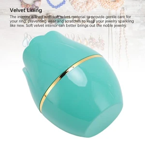 Green Rose Ring Box Magnetic Closure Velvet Rose Jewelry Ring Case For Wedding - Picture 1 of 24