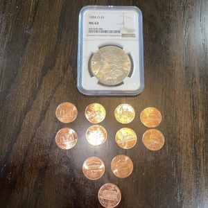 1884 O Morgan Silver Dollar PCGS MS63 (New Orleans); 90% Silver Coin Collection! - Picture 1 of 8
