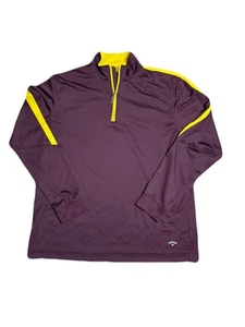 Callaway Pullover Felpa Uomo Marrone Golf Quarto Zip Activewear Sport 3XL - Foto 1 di 9