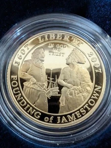 2007-W Jamestown 400th Anniversary Commemorative Proof Gold $5 Coin OGP COA - Picture 1 of 2