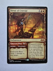 Virtue of Courage - Showcase - Wilds of Eldraine - Near Mint - MTG - Picture 1 of 1