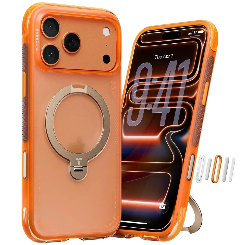 Funda TORRAS Ostand Q3 Air para iPhone 17 Pro 6,3"" con Naranja Magnético Más Fuerte Foto 1 de 1