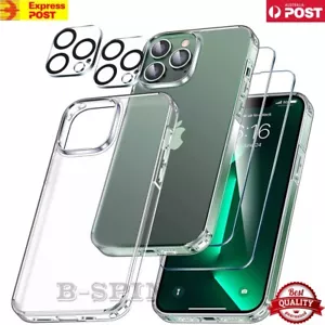 For iPhone 16 15 14 13 12 11 Pro Max Xs Xr X Shockproof Clear Bumper mobile Case - Picture 1 of 22