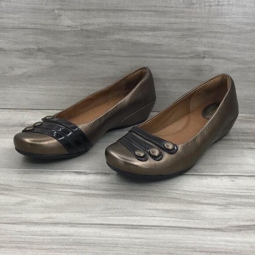 Scarpe slip on slip on Clarks Flats donna 6 M concerto artigianale rame pelle rame