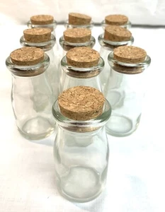 Small Milk Bottle with Cork Lids Set of 10 Crafts, Party Favors, Weddings + - Picture 1 of 3