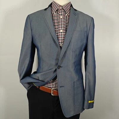 Abrigo Blazer Deportivo Para Hombre INC International Concepts Dos Botones Azul Calce Ajustado Mediano Foto 1 de 4