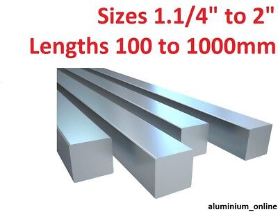 ALUMINIUM SQUARE BAR 1.1/4  1.1/2  1.3/4  2  Inch Select Size &length On Listing • 60.14£