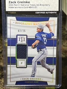 2022 National Treasures ZACK GREINKE Biography Materials Patch /25 C. Authentic!