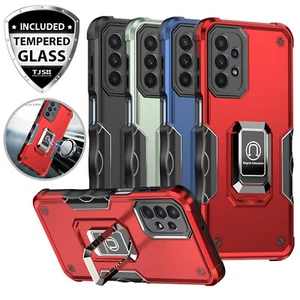 For Samsung Galaxy A23 5G Phone Ring Case Defender Stand Cover+Tempered Glass - Photo 1 sur 11