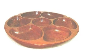 VINTAGE MONKEY POD LAZY SUSAN SERVIERSCHÜSSEL - Bild 1 von 2