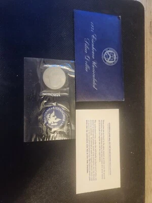 1971 S IKE Eisenhower 40% Silver Dollar US Coin Blue Ike Brilliant Uncirculated - Image 1 of 4