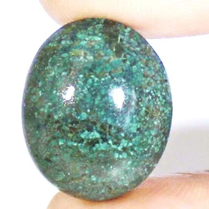 A+ Natural Tibet Turquoise Gemstone 25.55Cts Loose Oval Cabochon 19x25x6MM BC-37 - Picture 1 of 8