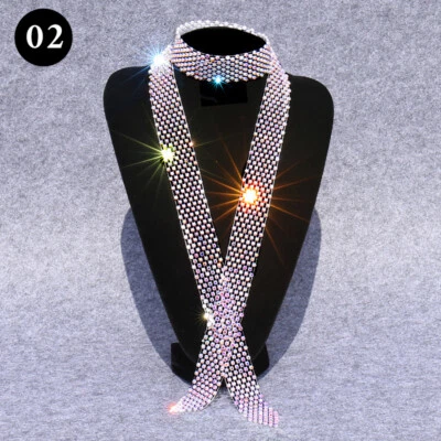 女士水钻领带闪光腰带夜总会酒吧配件 — 第 1/4 张图片