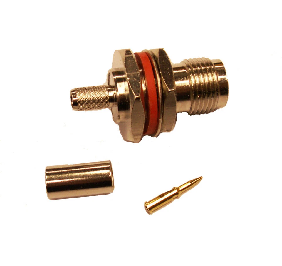 10-Pack of Reverse TNC-Female Bulkhead Connectors for LMR195 RG58 Coax Cable - Image 1 of 1