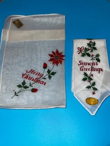 Vintage Treasure Masters made in Switzerland Christmas Handkerchief Hankie - Picture 1 of 7