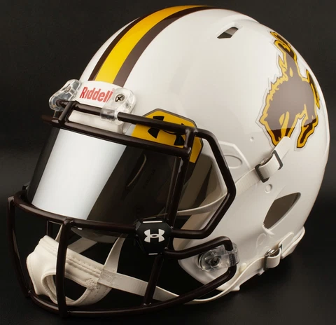 *CUSTOM* WYOMING COWBOYS NCAA Riddell SPEED Full Size Replica Football Helmet Cover