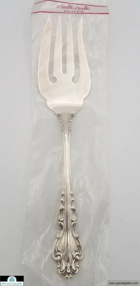 Вилка для холодного мяса Reed & Barton испанское барокко серебро 8,5 дюйма *НОВАЯ* - Изображение 1 из 1